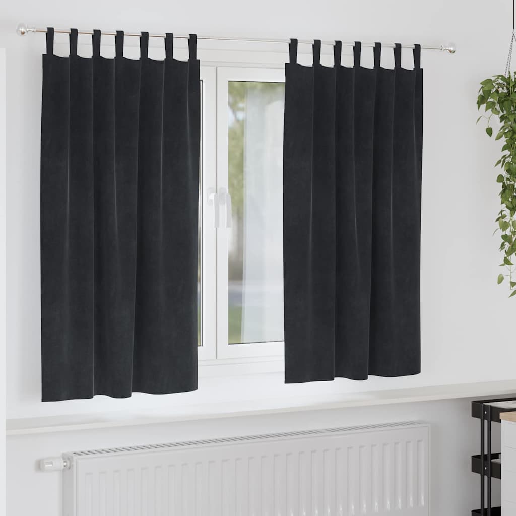 Zavjese za zamračivanje 2 pcs Crna 140 x 175 cm Baršun
