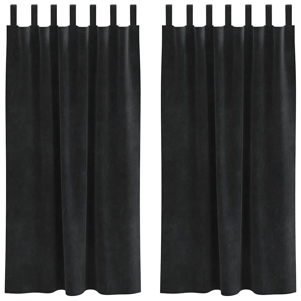 Zavjese za zamračivanje 2 pcs Crna 140 x 175 cm Baršun