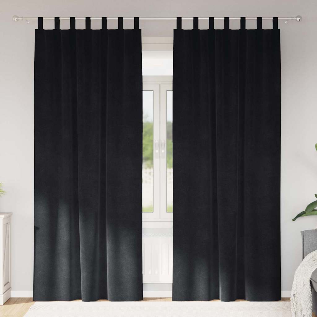 Zavjese za zamračivanje 2 pcs Crna 140 x 260 cm Baršun