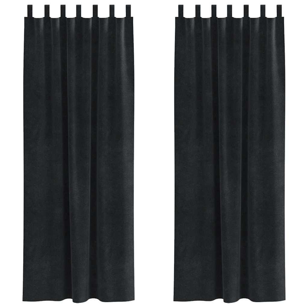 Zavjese za zamračivanje 2 pcs Crna 140 x 260 cm Baršun