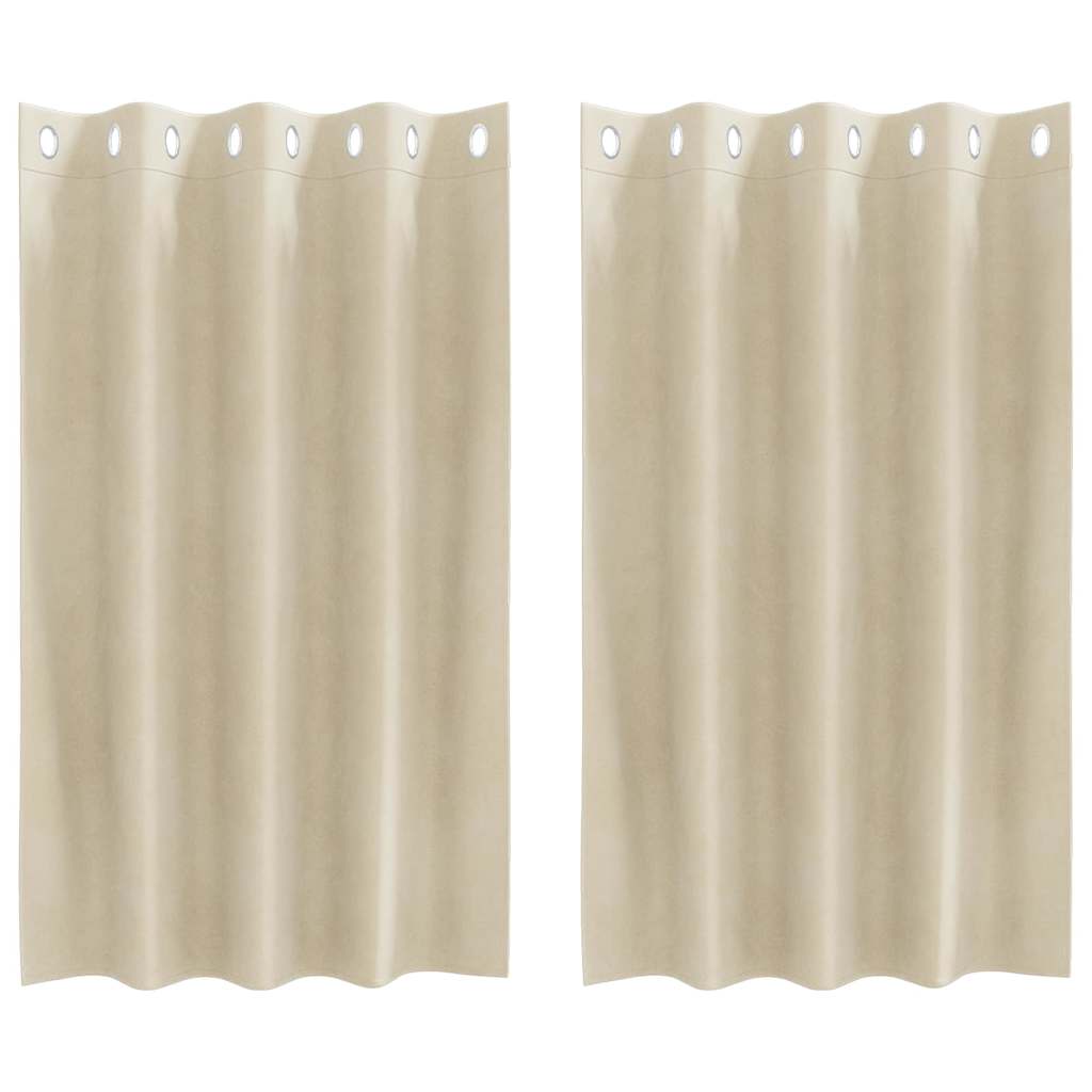Zavjese za zamračivanje 2 pcs Krema 140 x 140 cm Baršun