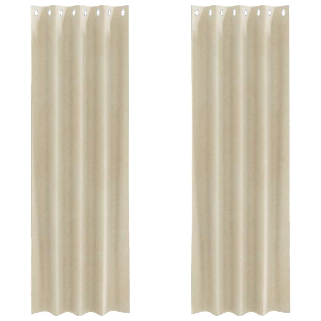 Zavjese za zamračivanje 2 pcs Krema 140 x 225 cm Baršun