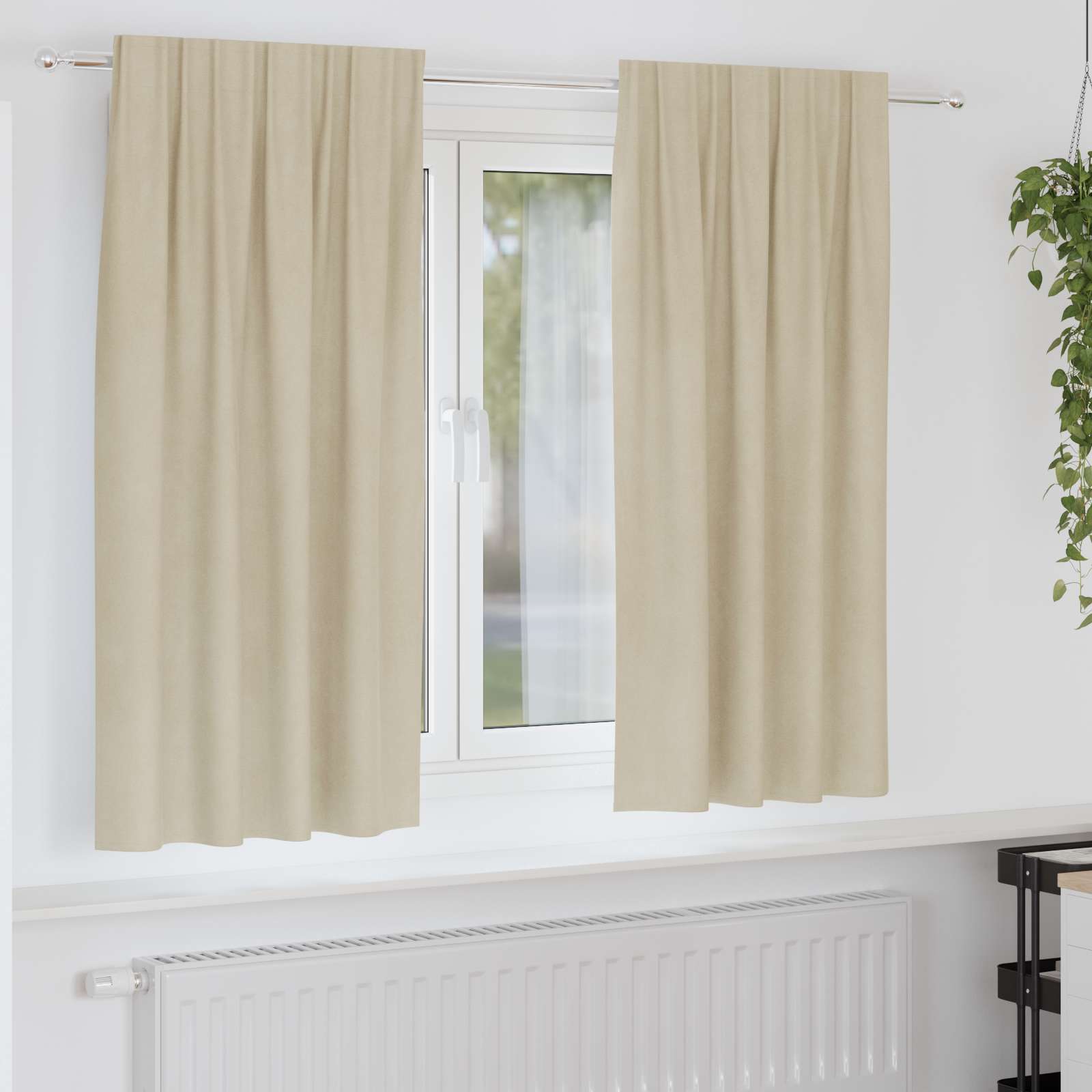Zavjese za zamračivanje 2 pcs Krema 140 x 175 cm Baršun