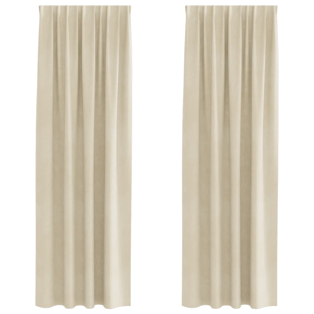 Zavjese za zamračivanje 2 pcs Krema 140 x 225 cm Baršun