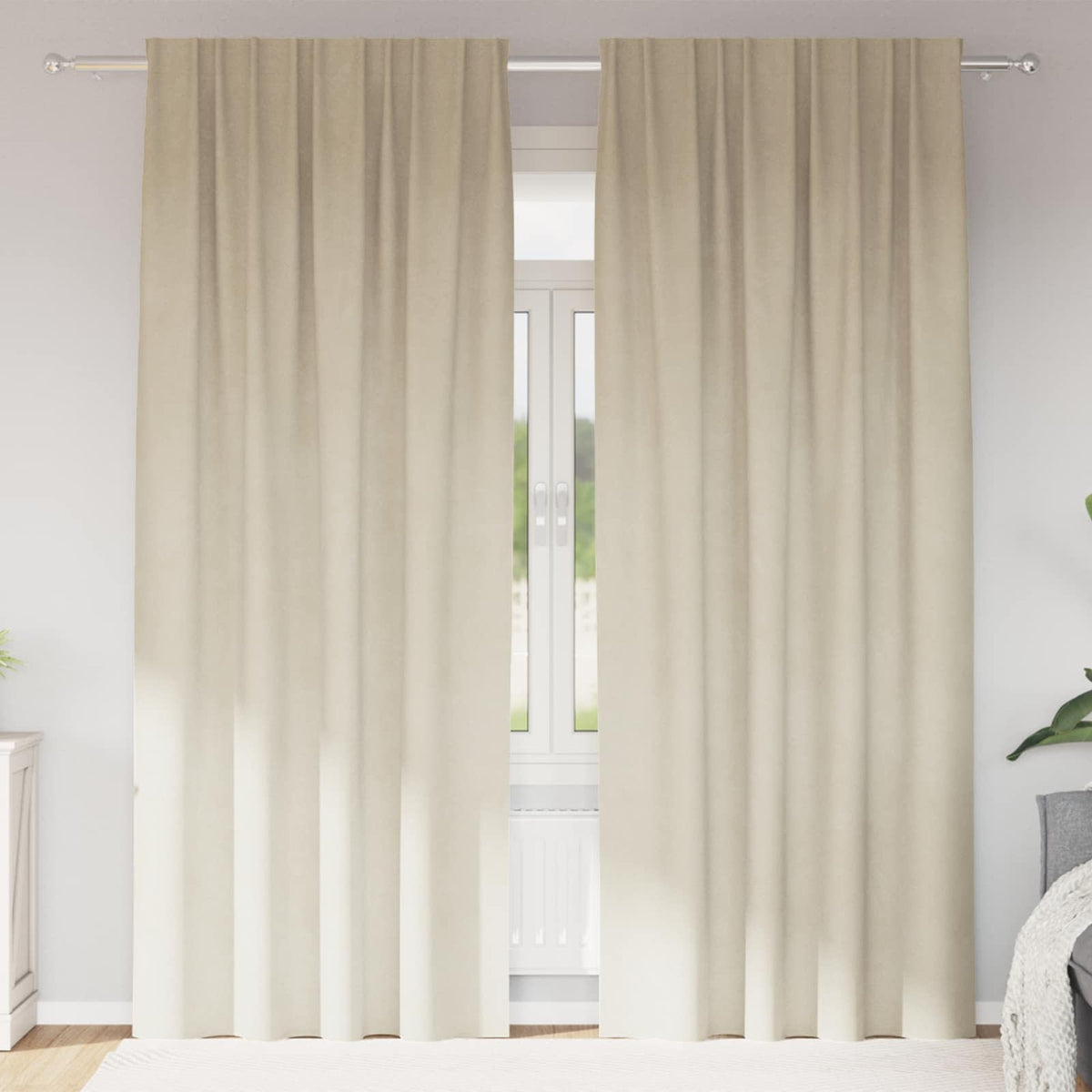 Zavjese za zamračivanje 2 pcs Krema 140 x 260 cm Baršun