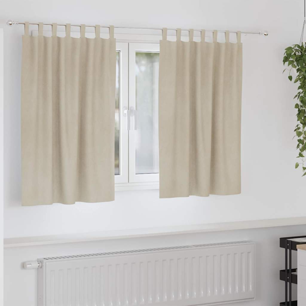 Zavjese za zamračivanje 2 pcs Krema 140 x 140 cm Baršun