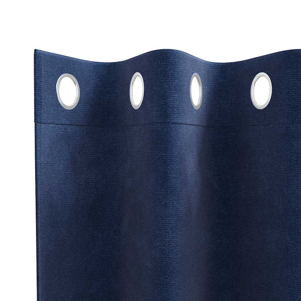 Zavjese za zamračivanje 2 pcs Tamno plava 140 x 140 cm Baršun