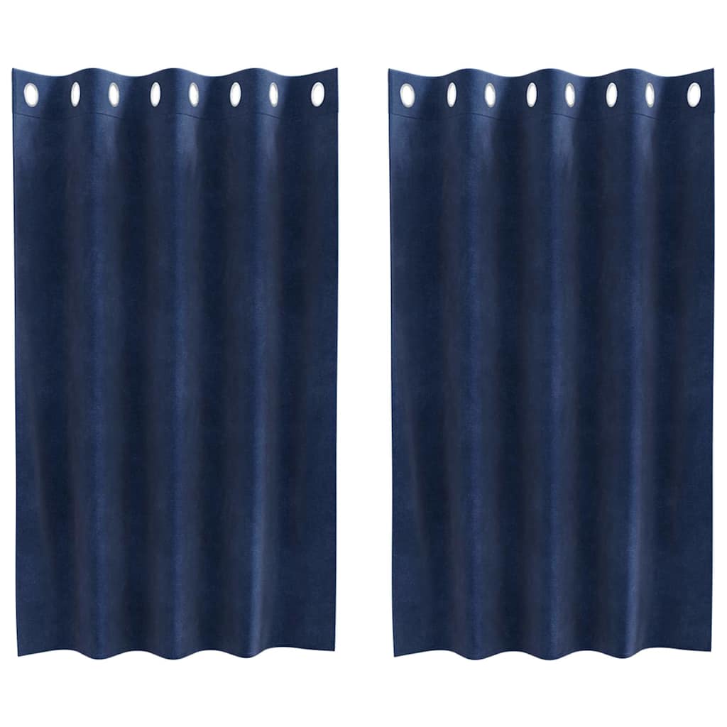 Zavjese za zamračivanje 2 pcs Tamno plava 140 x 140 cm Baršun