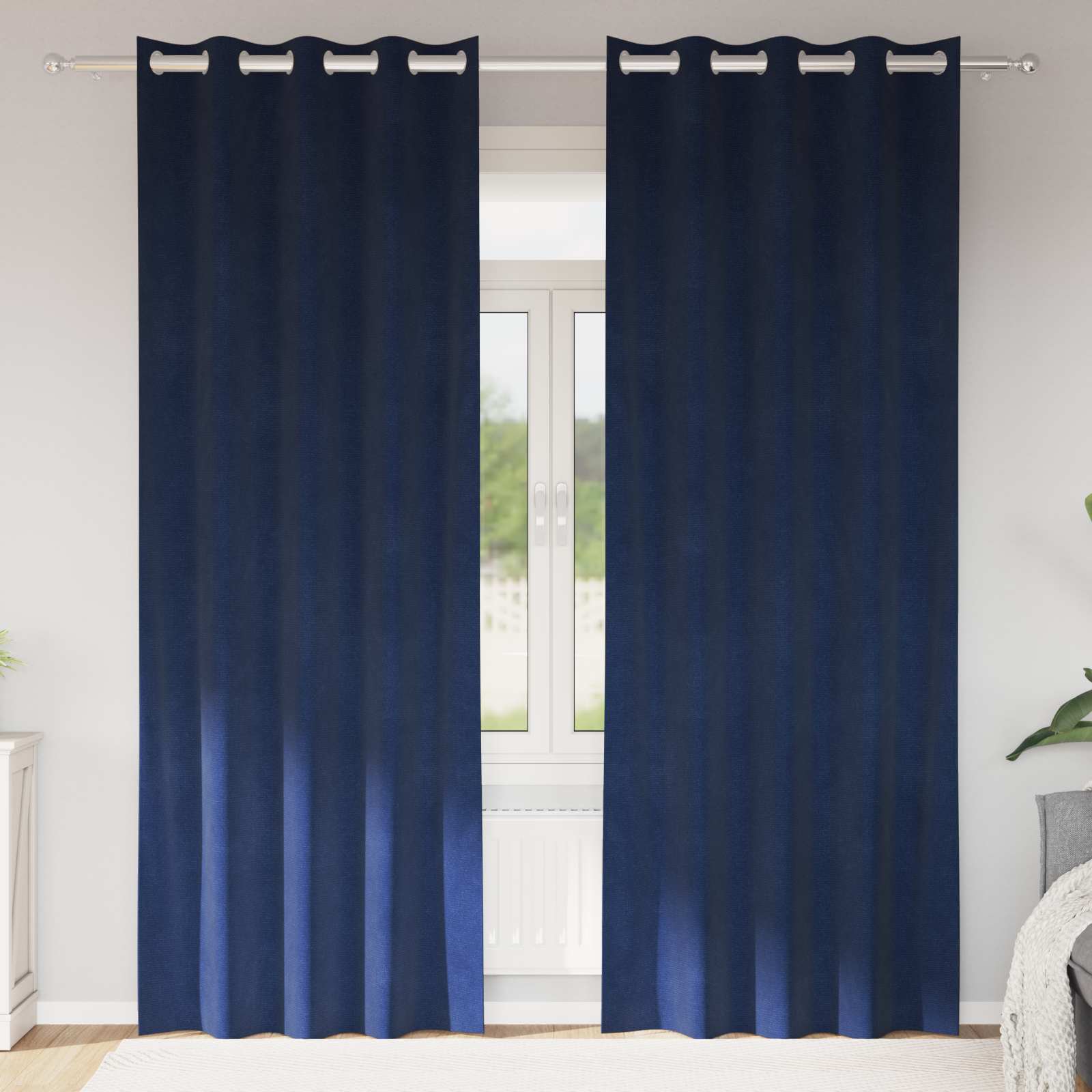 Zavjese za zamračivanje 2 pcs Tamno plava 140 x 225 cm Baršun