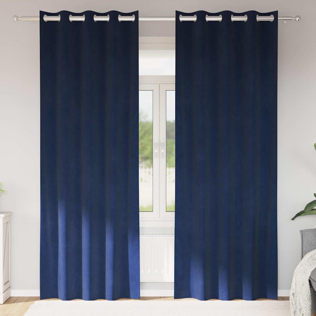 Zavjese za zamračivanje 2 pcs Tamno plava 140 x 245 cm Baršun