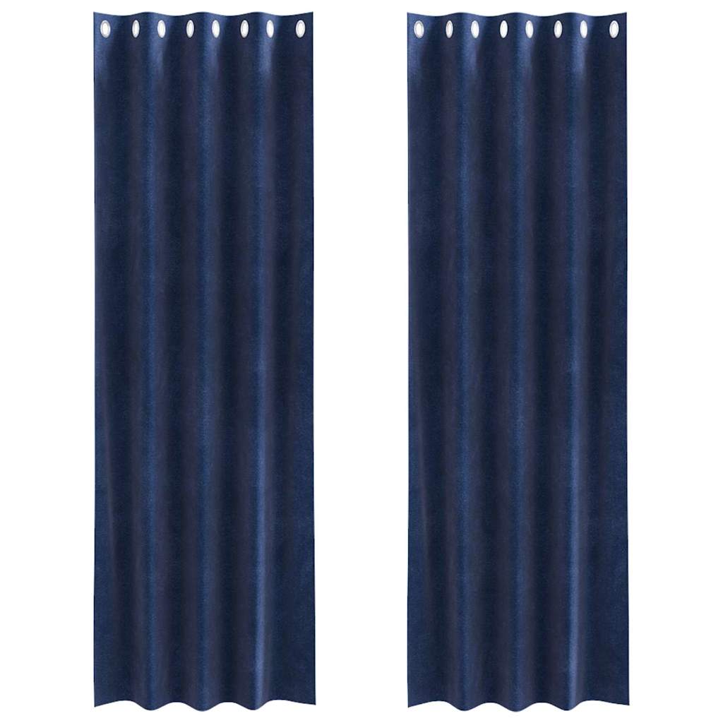 Zavjese za zamračivanje 2 pcs Tamno plava 140 x 245 cm Baršun