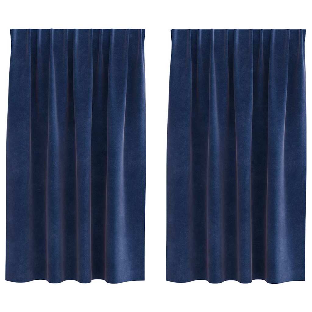 Zavjese za zamračivanje 2 pcs Tamno plava 140 x 140 cm Baršun