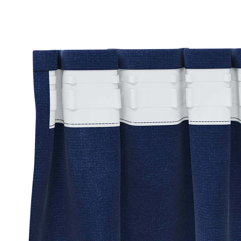 Zavjese za zamračivanje 2 pcs Tamno plava 140 x 245 cm Baršun