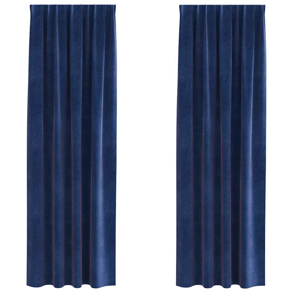 Zavjese za zamračivanje 2 pcs Tamno plava 140 x 245 cm Baršun