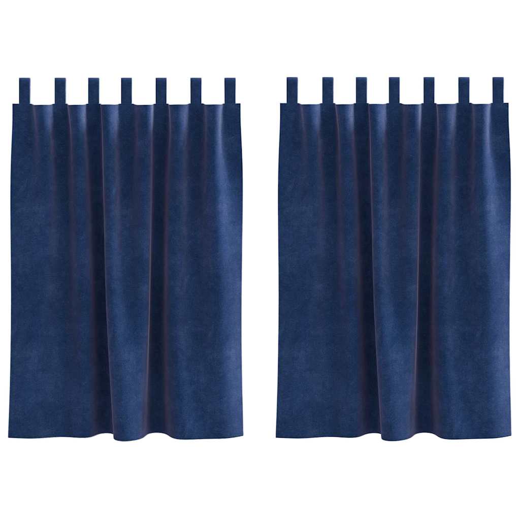 Zavjese za zamračivanje 2 pcs Tamno plava 140 x 140 cm Baršun