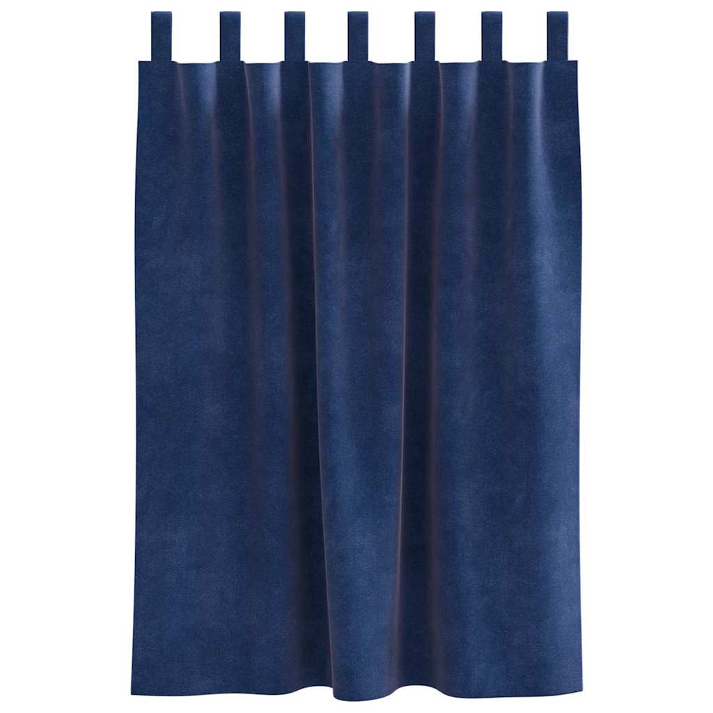 Zavjese za zamračivanje 2 pcs Tamno plava 140 x 140 cm Baršun