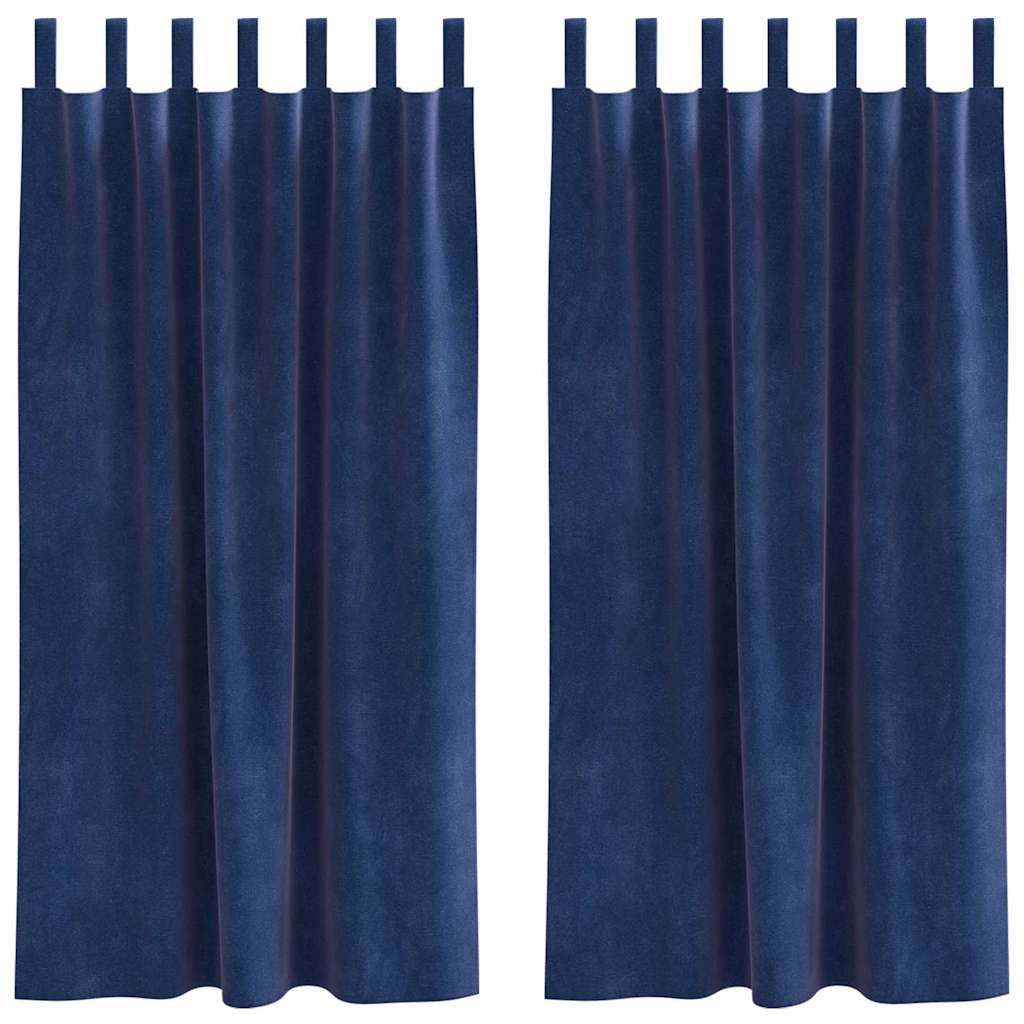 Zavjese za zamračivanje 2 pcs Tamno plava 140 x 175 cm Baršun
