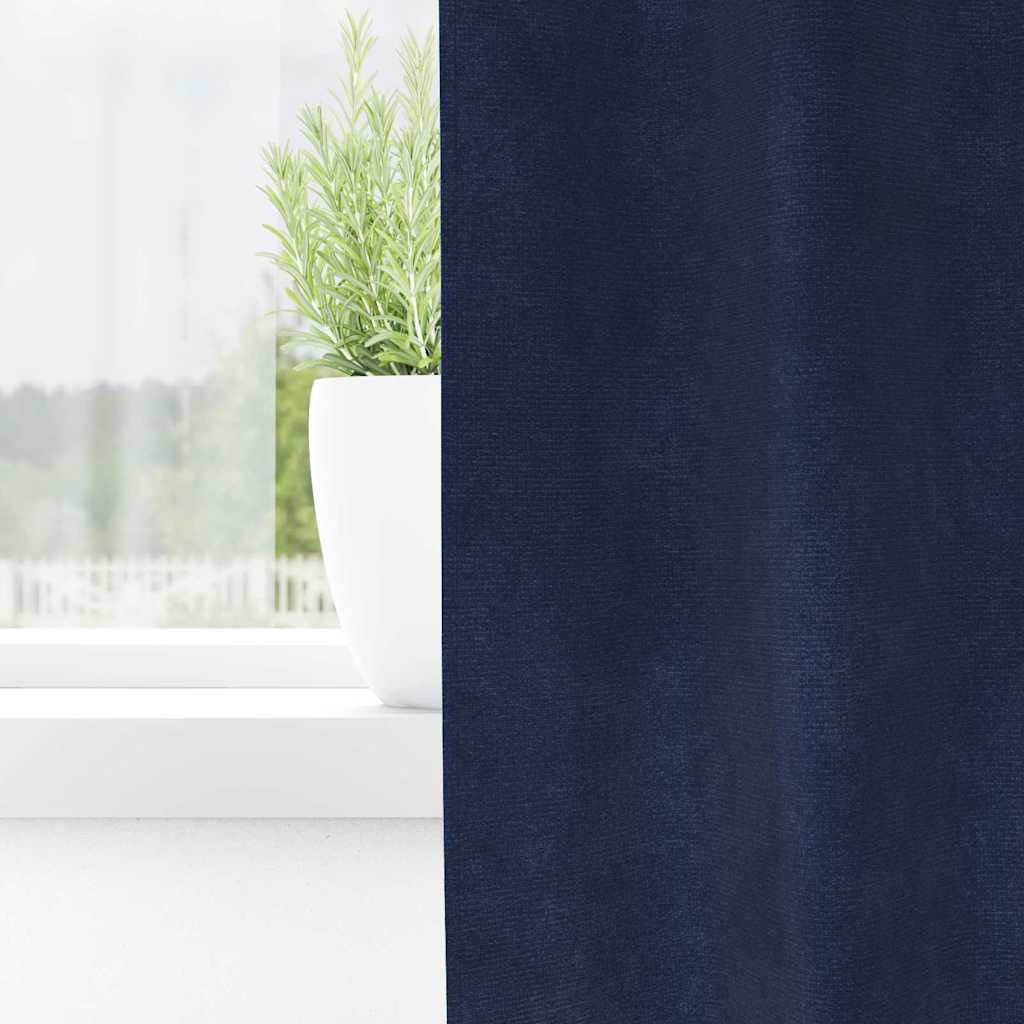 Zavjese za zamračivanje 2 pcs Tamno plava 140 x 260 cm Baršun