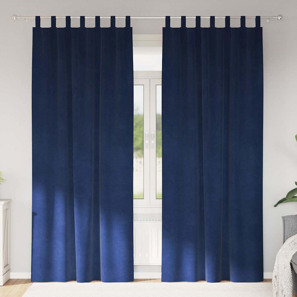 Zavjese za zamračivanje 2 pcs Tamno plava 140 x 260 cm Baršun