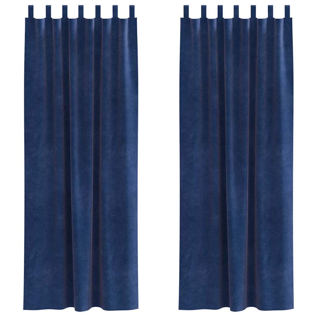 Zavjese za zamračivanje 2 pcs Tamno plava 140 x 260 cm Baršun