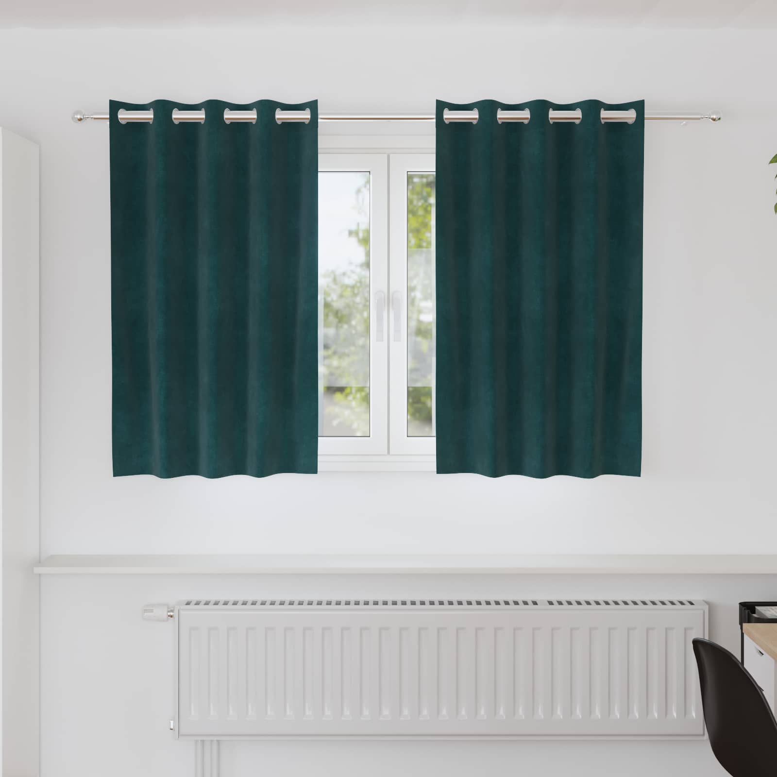 Zavjese za zamračivanje 2 pcs Tamnozelena 140 x 140 cm Baršun