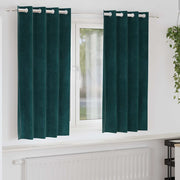 Zavjese za zamračivanje 2 pcs Tamnozelena 140 x 175 cm Baršun