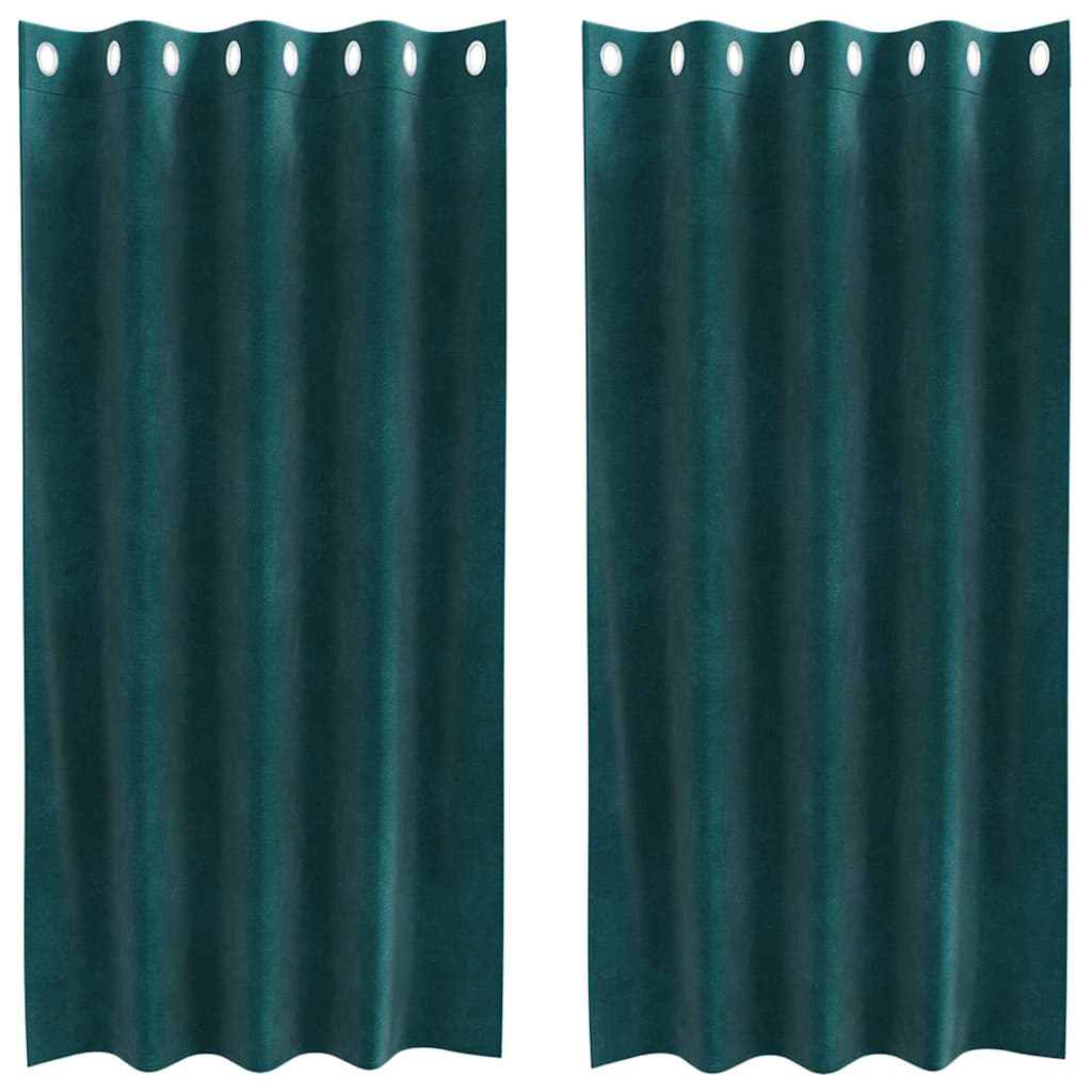 Zavjese za zamračivanje 2 pcs Tamnozelena 140 x 175 cm Baršun