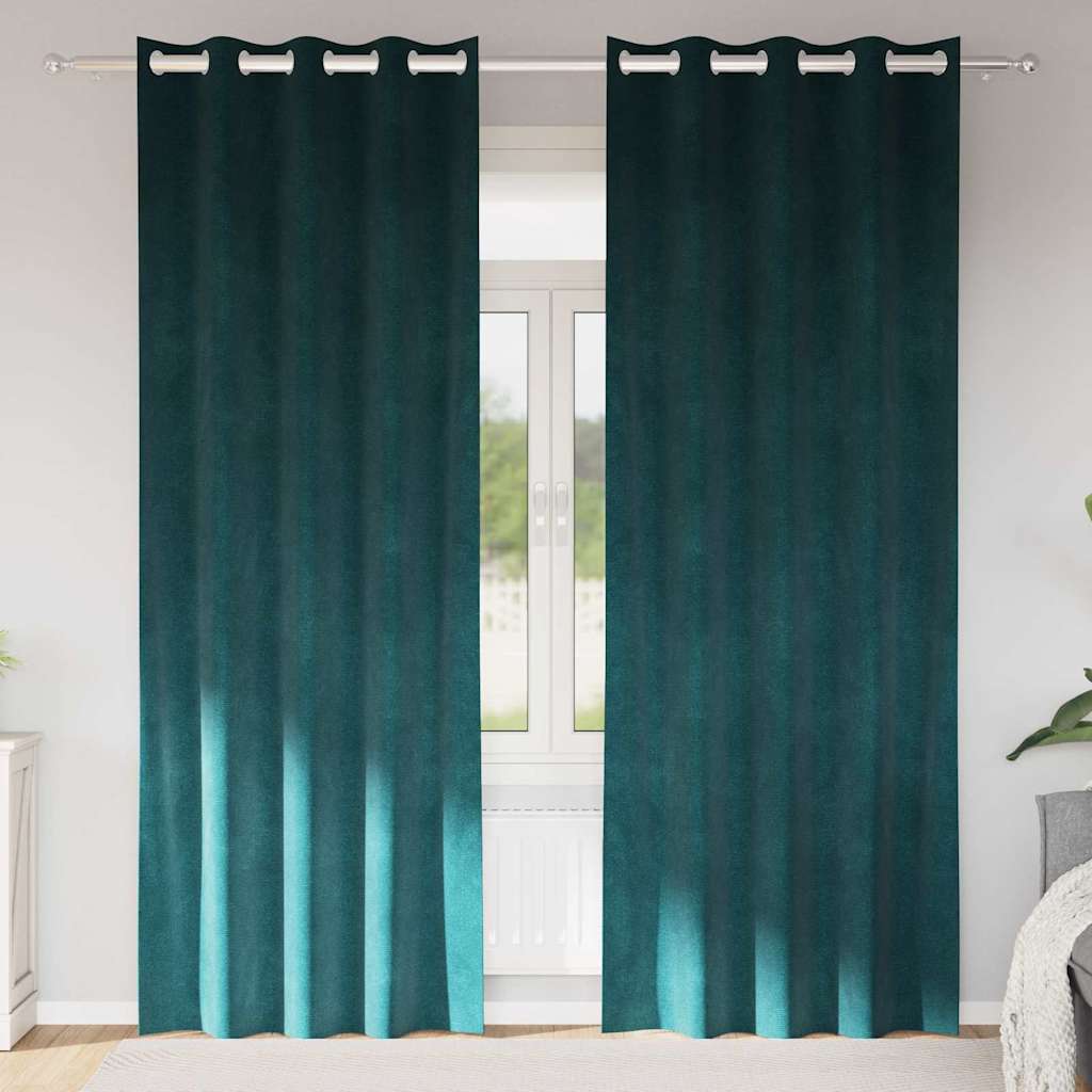 Zavjese za zamračivanje 2 pcs Tamnozelena 140 x 225 cm Baršun