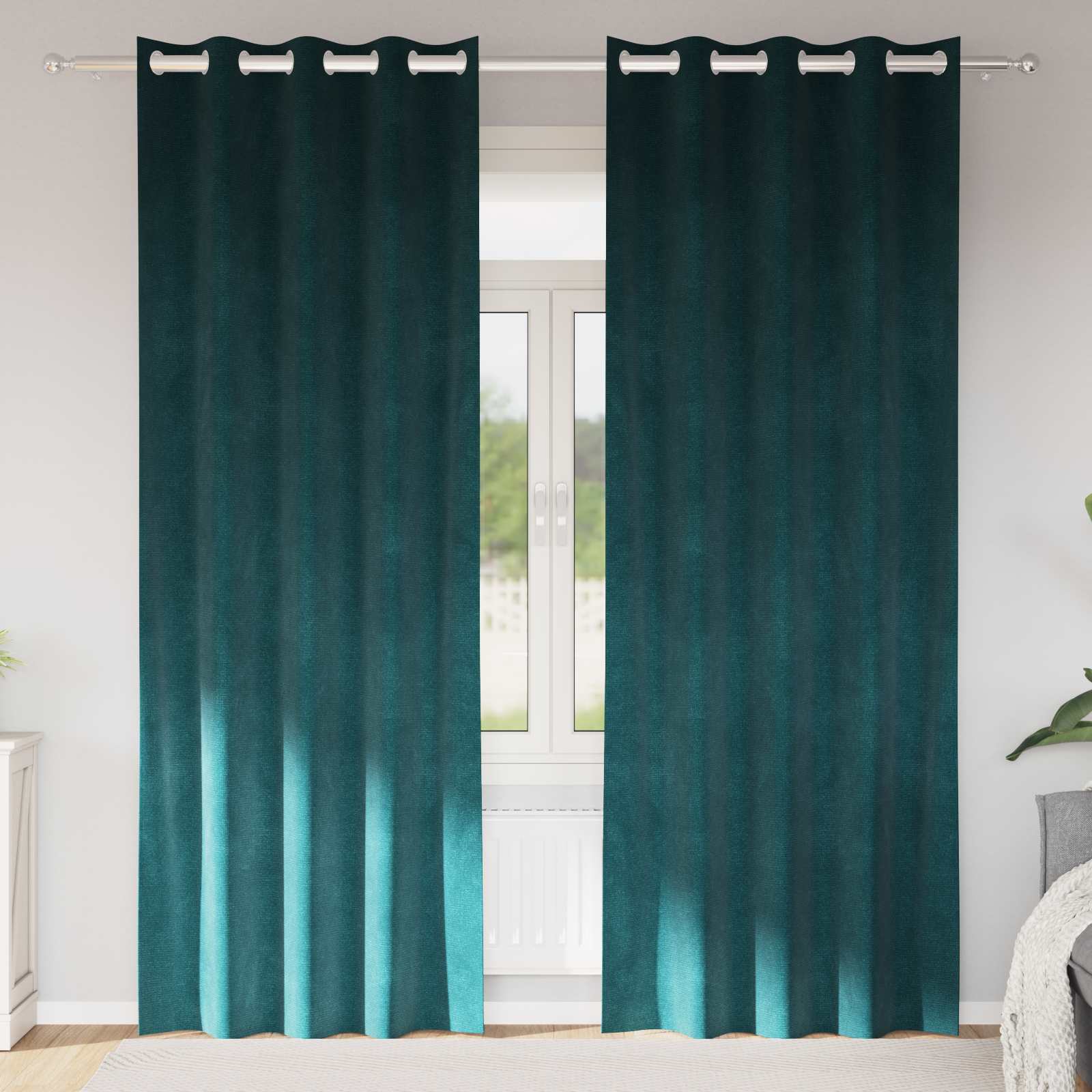 Zavjese za zamračivanje 2 pcs Tamnozelena 140 x 245 cm Baršun