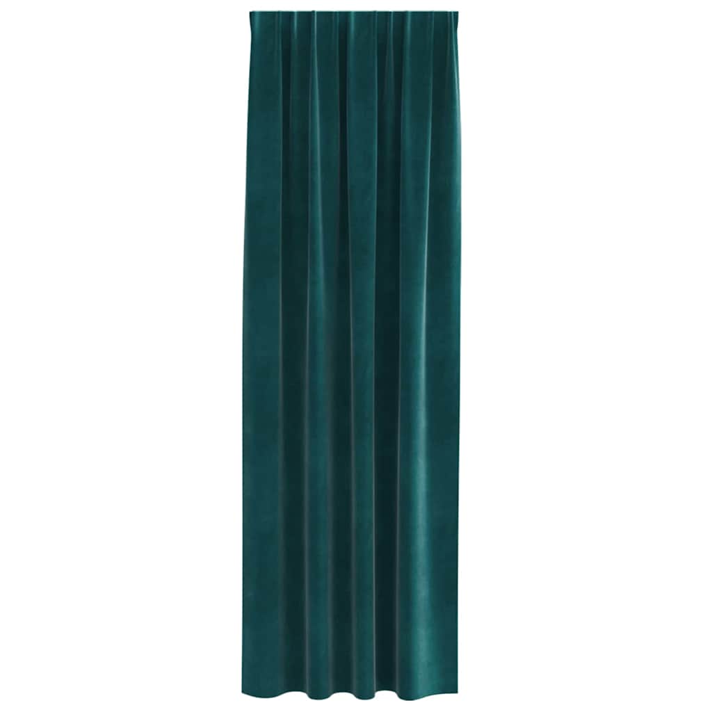 Zavjese za zamračivanje 2 pcs Tamnozelena 140 x 225 cm Baršun