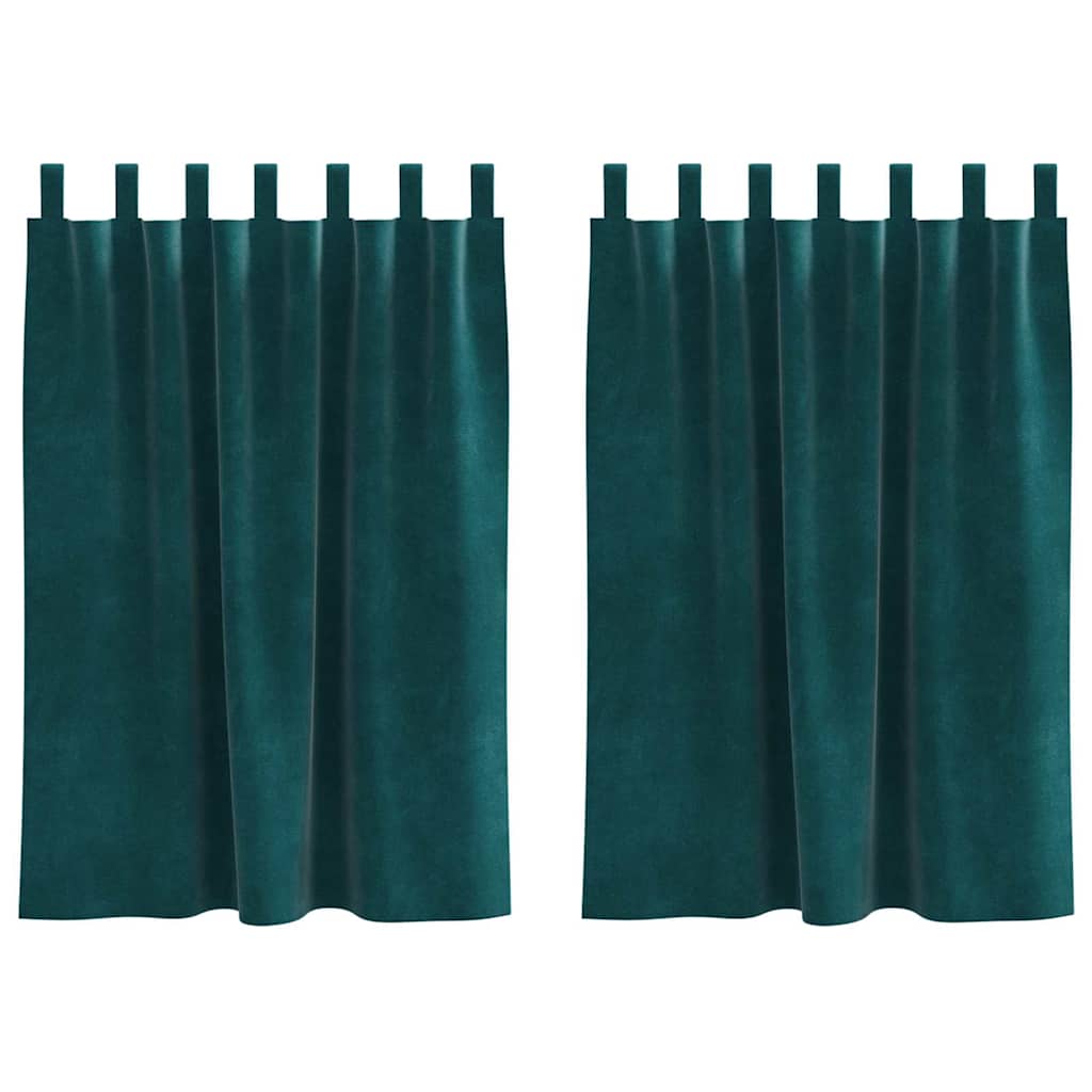 Zavjese za zamračivanje 2 pcs Tamnozelena 140 x 140 cm Baršun