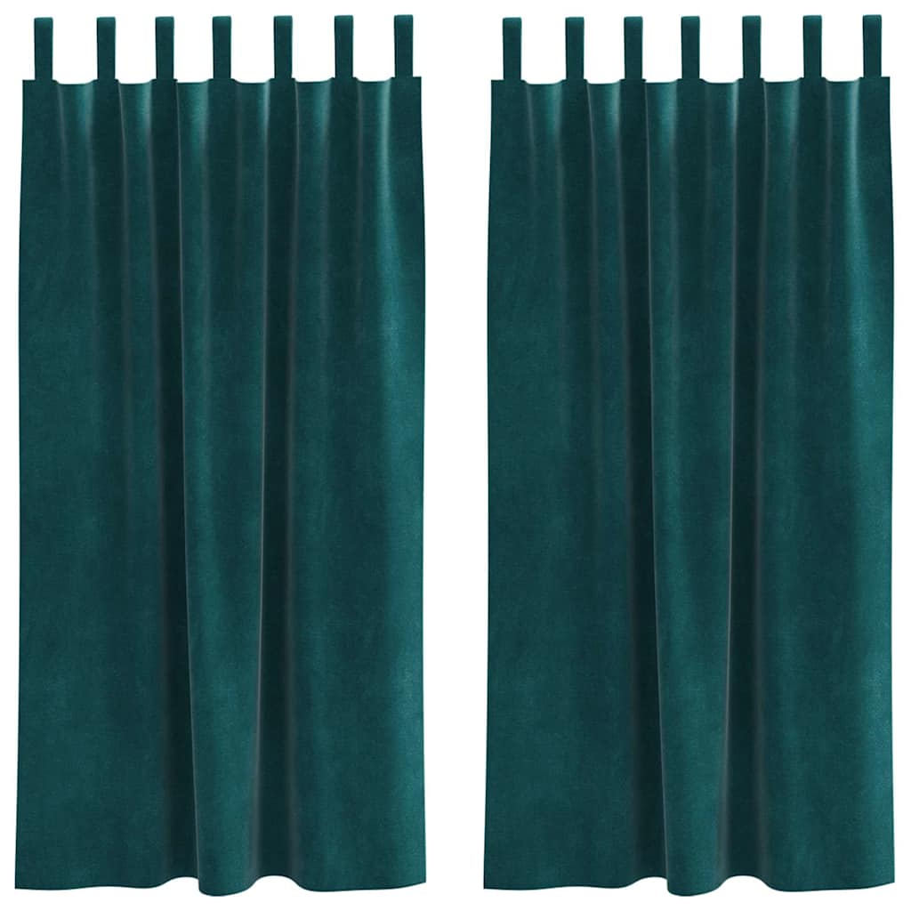 Zavjese za zamračivanje 2 pcs Tamnozelena 140 x 175 cm Baršun