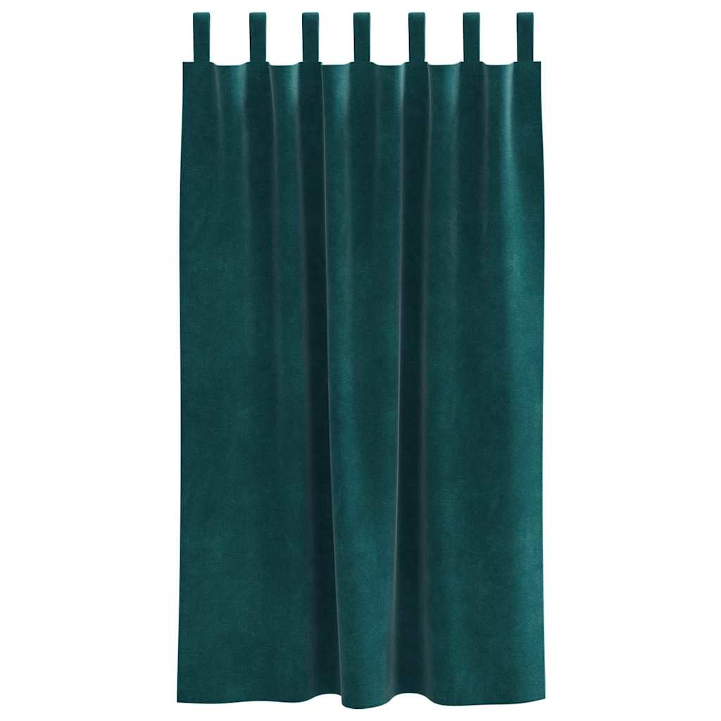 Zavjese za zamračivanje 2 pcs Tamnozelena 140 x 175 cm Baršun