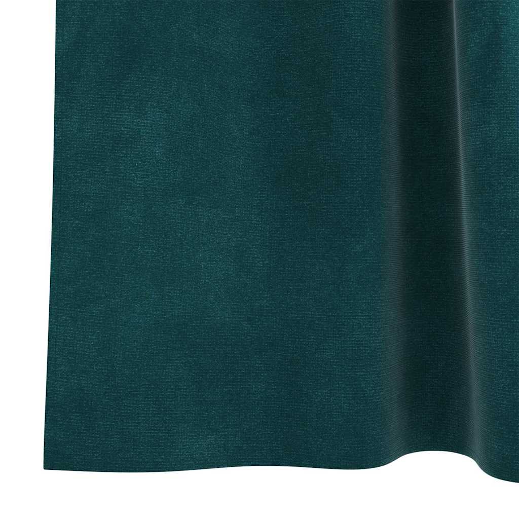 Zavjese za zamračivanje 2 pcs Tamnozelena 140 x 225 cm Baršun