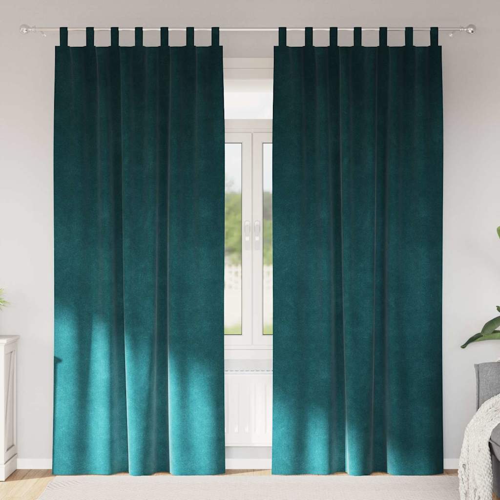 Zavjese za zamračivanje 2 pcs Tamnozelena 140 x 225 cm Baršun