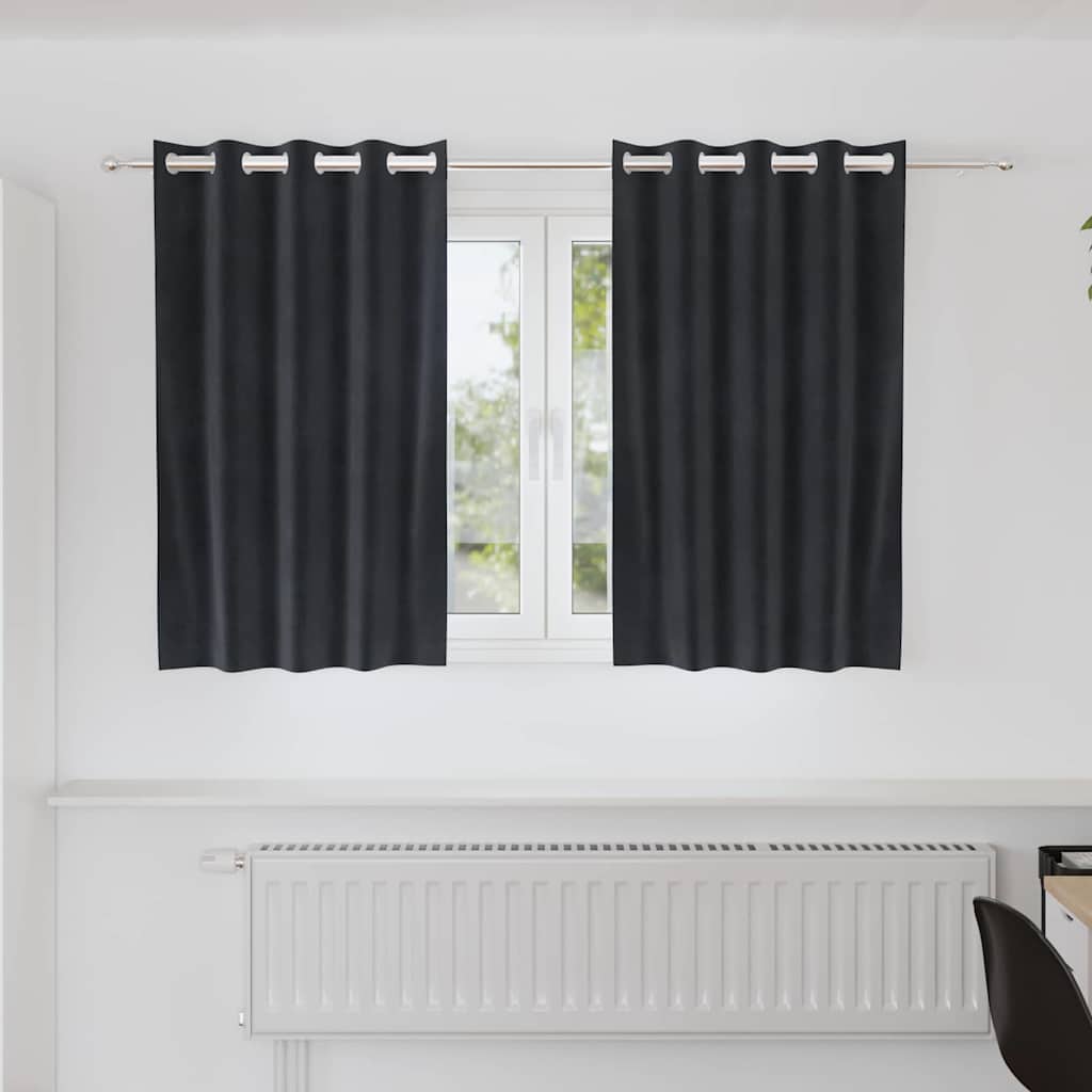 Zavjese za zamračivanje 2 pcs Tamno siva 140 x 140 cm Baršun