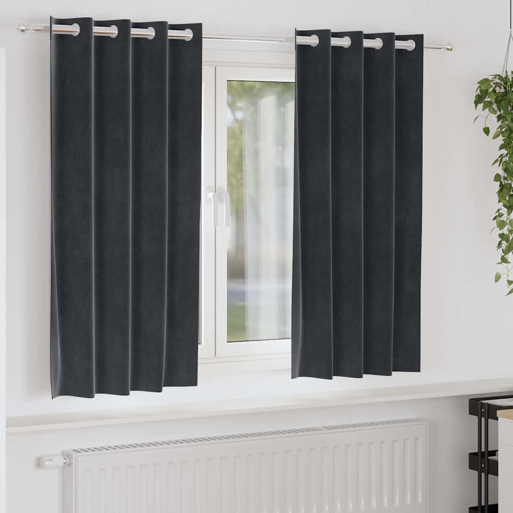 Zavjese za zamračivanje 2 pcs Tamno siva 140 x 175 cm Baršun