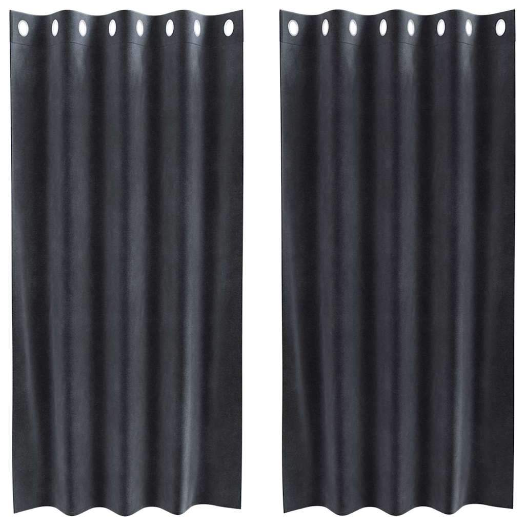 Zavjese za zamračivanje 2 pcs Tamno siva 140 x 175 cm Baršun