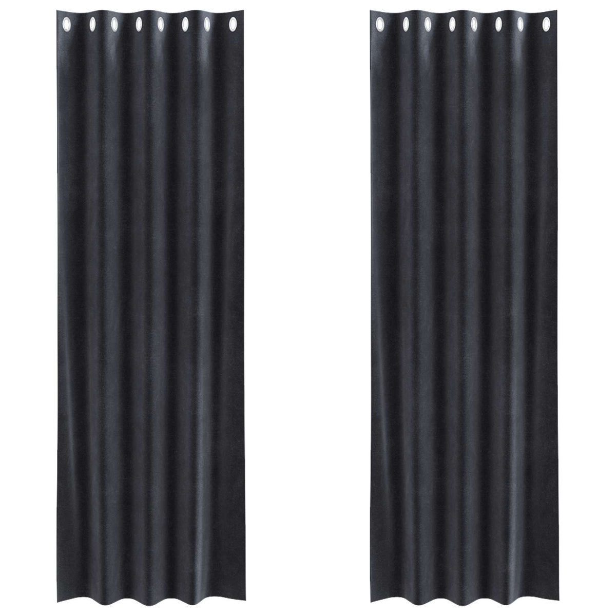 Zavjese za zamračivanje 2 pcs Tamno siva 140 x 245 cm Baršun