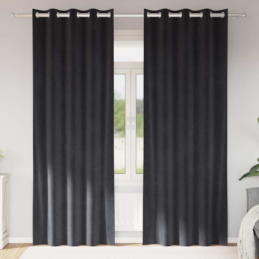 Zavjese za zamračivanje 2 pcs Tamno siva 140 x 260 cm Baršun