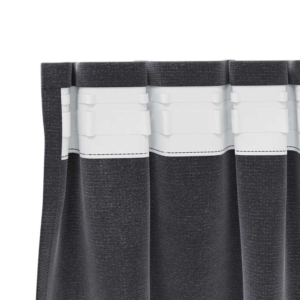 Zavjese za zamračivanje 2 pcs Tamno siva 140 x 245 cm Baršun
