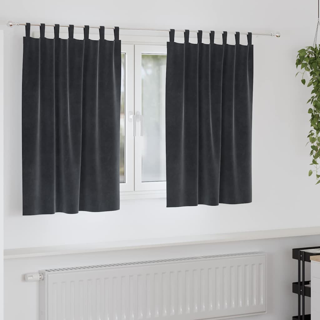 Zavjese za zamračivanje 2 pcs Tamno siva 140 x 140 cm Baršun