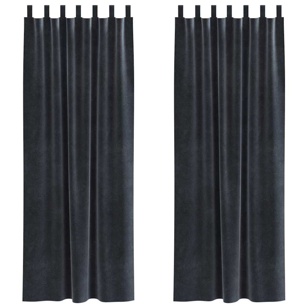 Zavjese za zamračivanje 2 pcs Tamno siva 140 x 245 cm Baršun