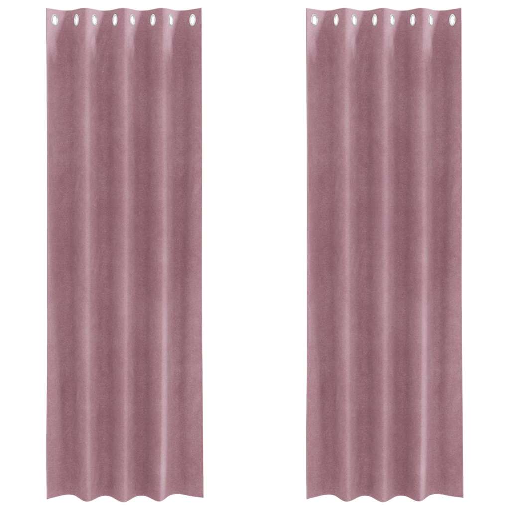 Zavjese za zamračivanje 2 pcs Tamno ružičasta 140 x 225 cm