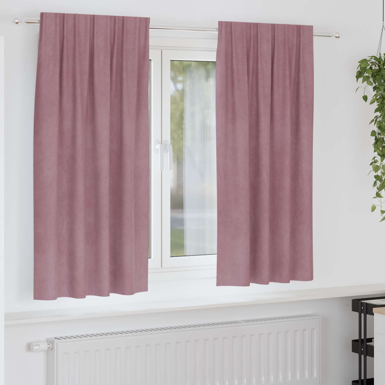 Zavjese za zamračivanje 2 pcs Tamno ružičasta 140 x 175 cm