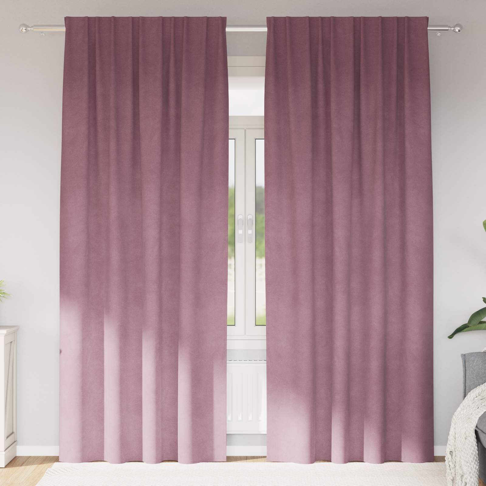 Zavjese za zamračivanje 2 pcs Tamno ružičasta 140 x 245 cm