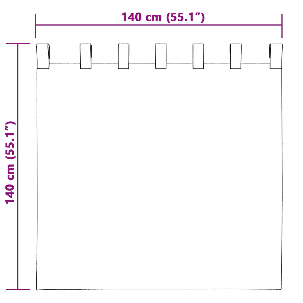 Zavjese za zamračivanje 2 pcs Tamno ružičasta 140 x 140 cm