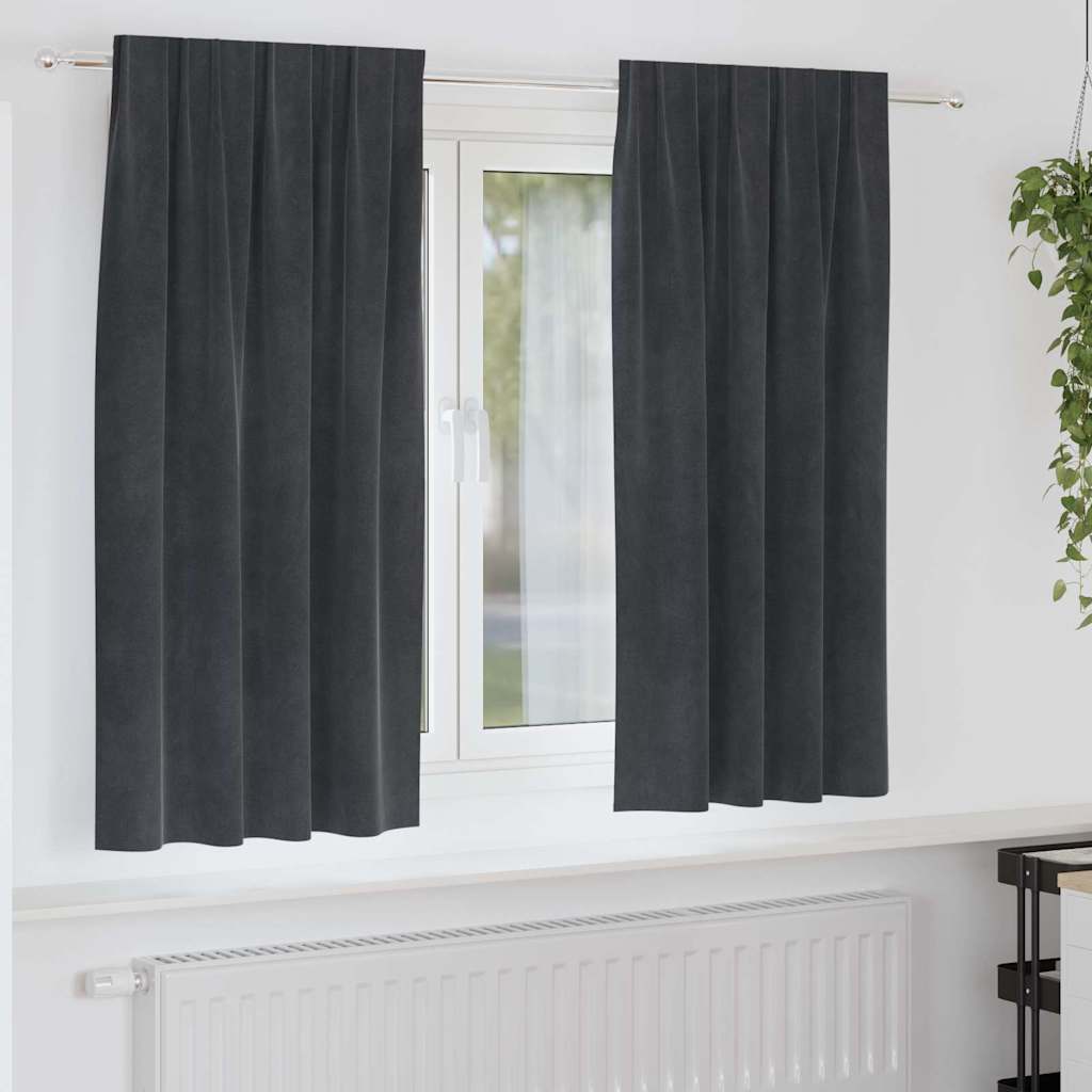 Zavjese za zamračivanje 2 pcs Svijetlo siva 140 x 175 cm Baršun
