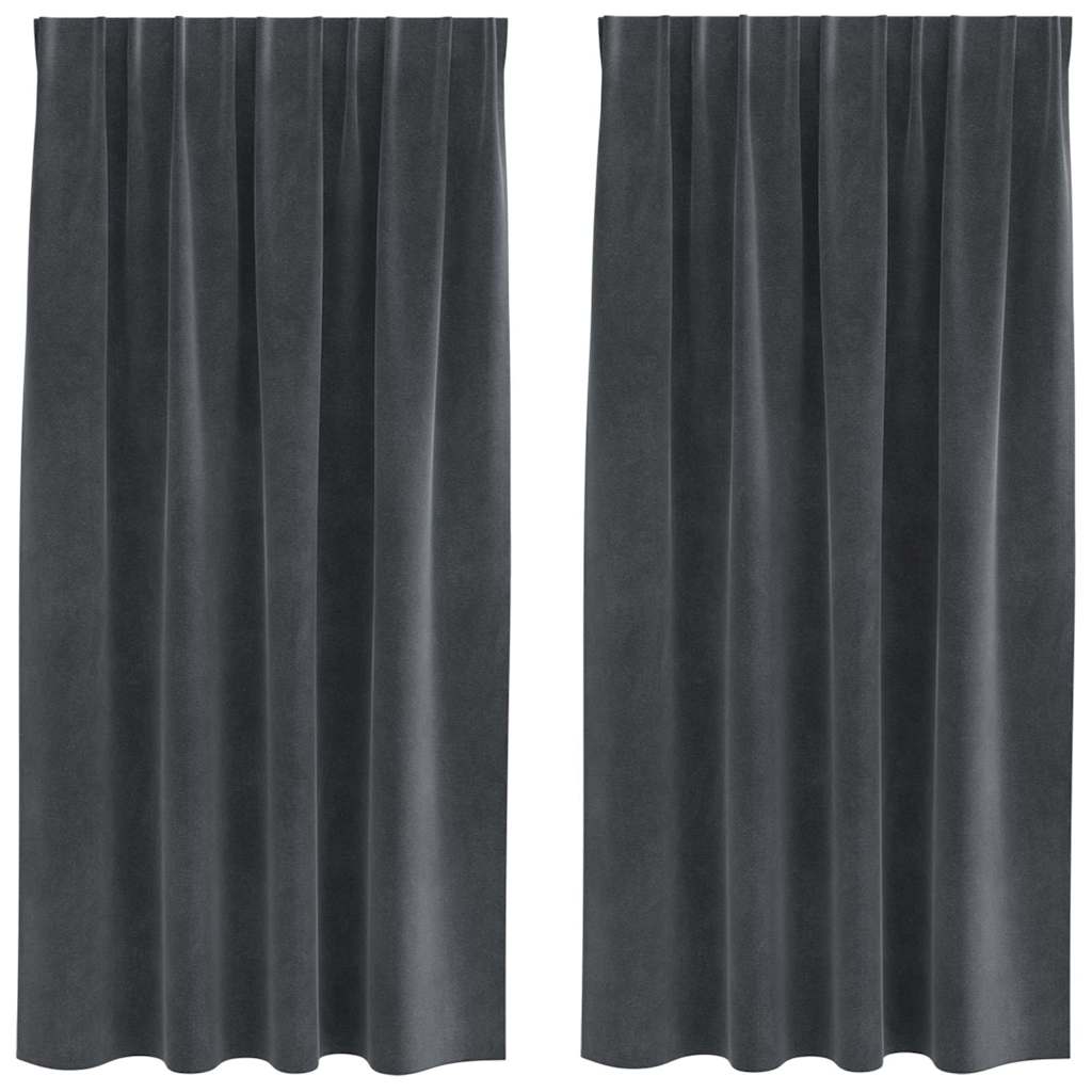 Zavjese za zamračivanje 2 pcs Svijetlo siva 140 x 175 cm Baršun