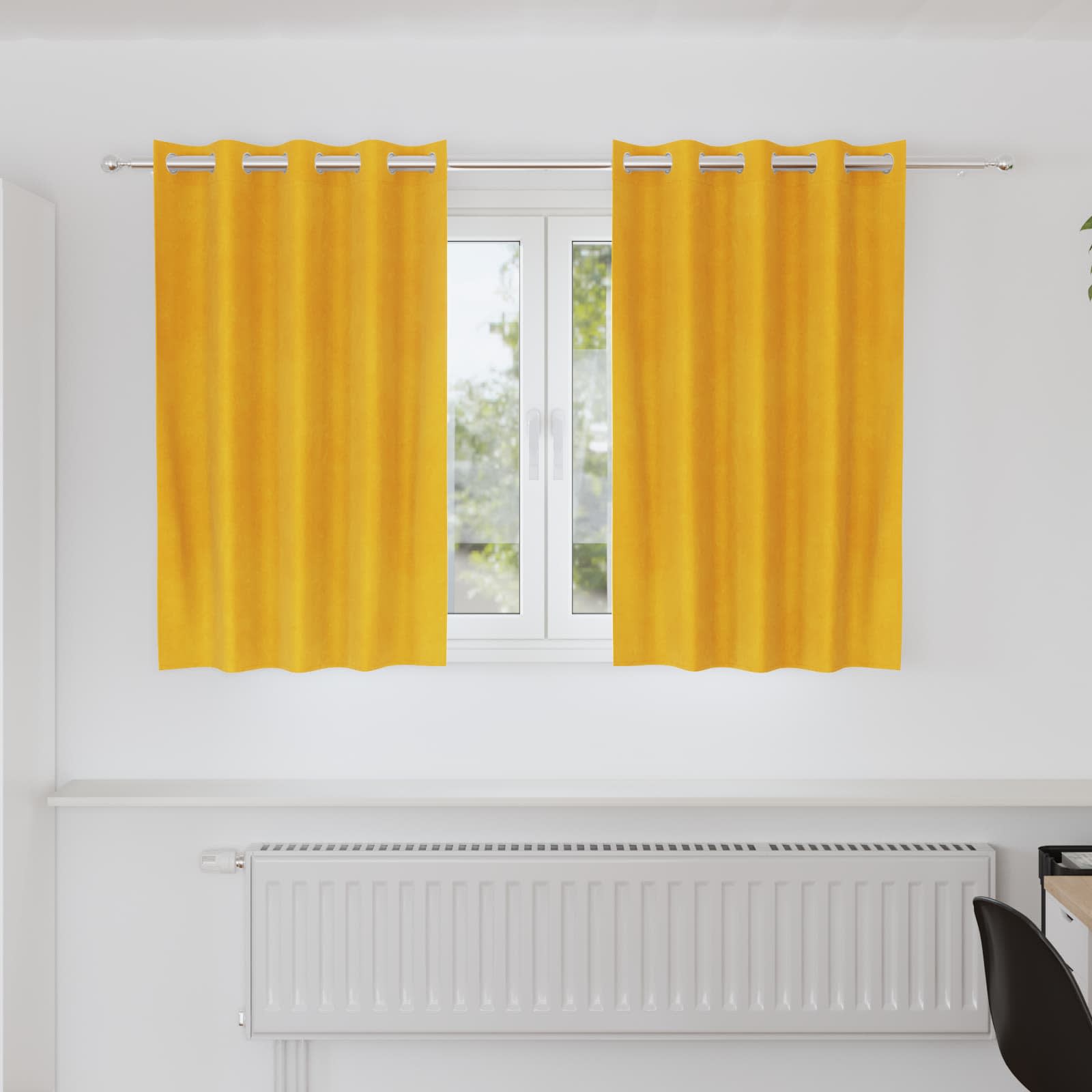 Zavjese za zamračivanje 2 pcs Žuta 140 x 140 cm Baršun